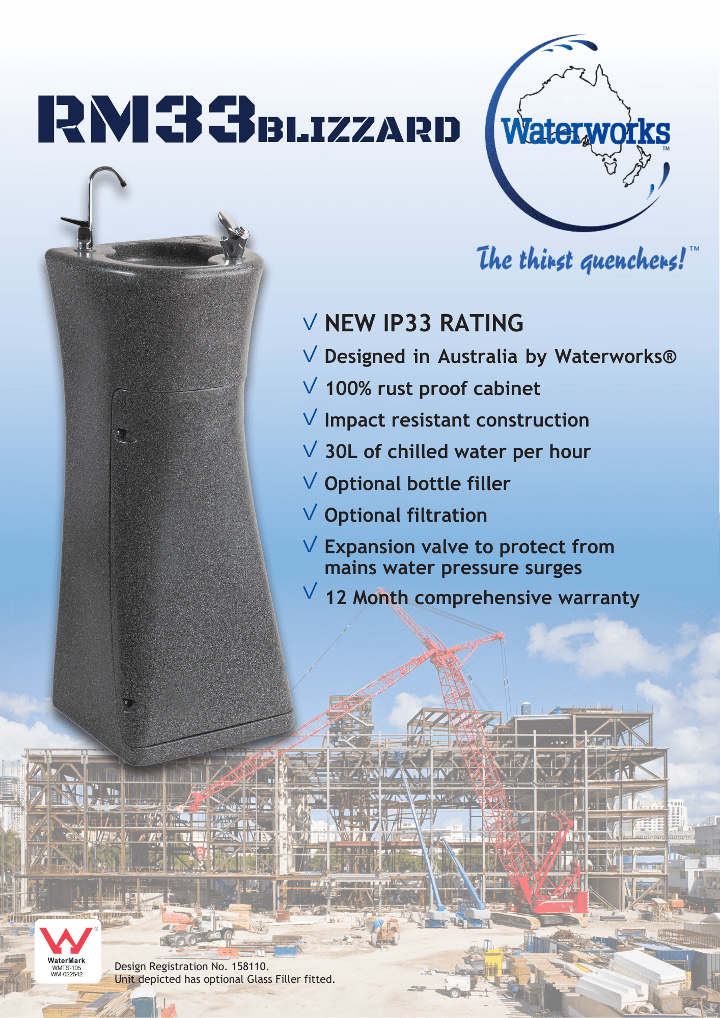 WATERWORKS™ - RM33GF Blizzard with Bubbler & Glass Filler - Awesome Water®