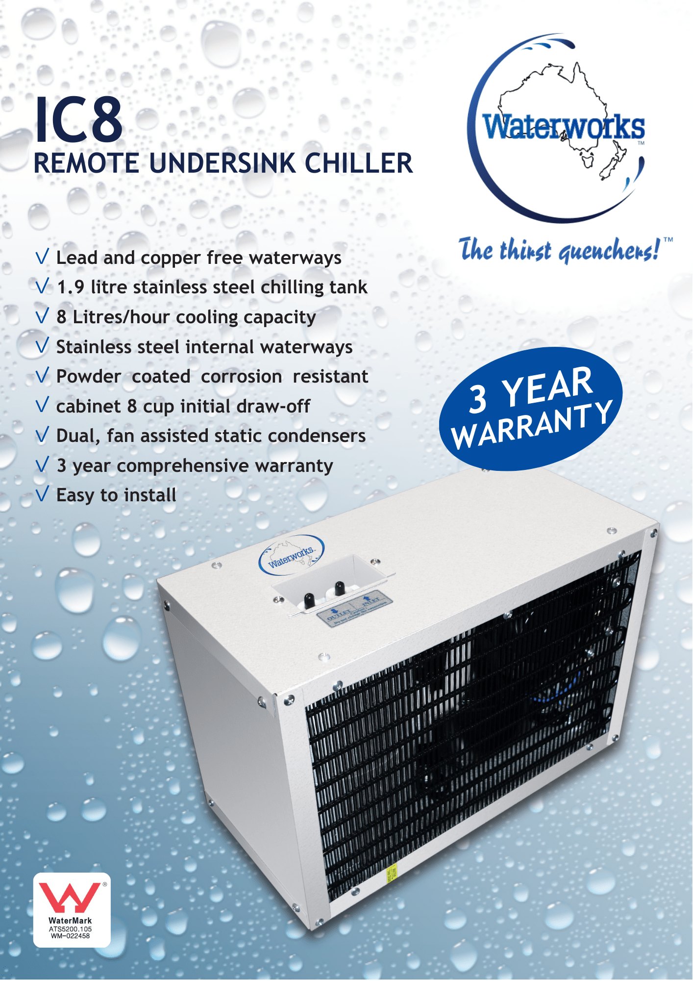 WATERWORKS™ - IC8 Under-sink or Remote Chiller - Awesome Water®