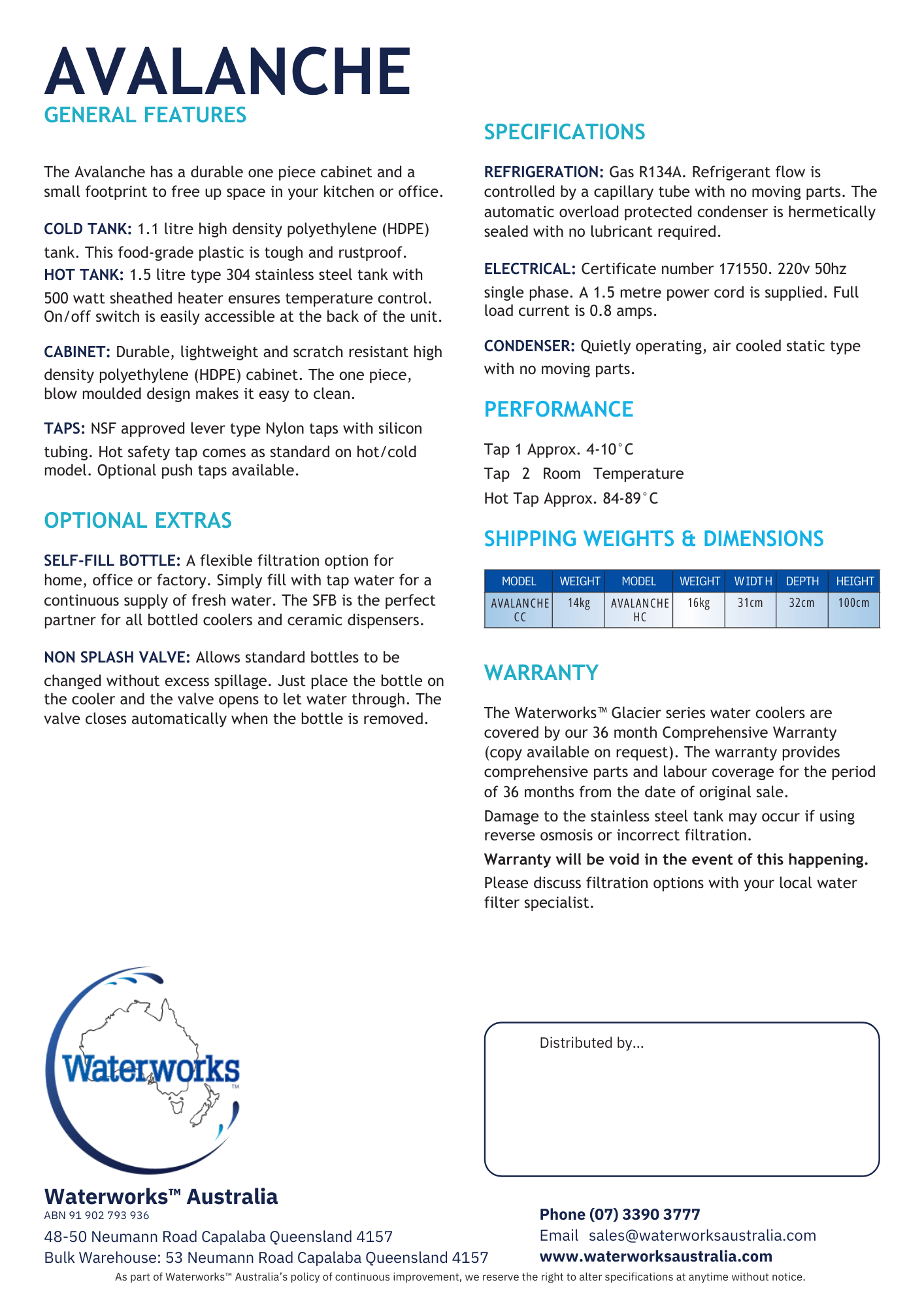 WATERWORKS™ - Avalanche - Bench Top - Awesome Water®