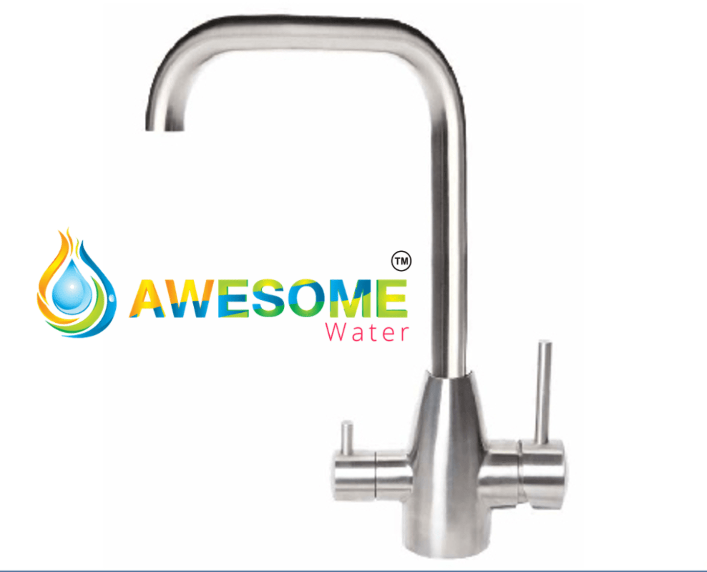 AWESOME WATER® - 3 Way Mixer Tap - Petite Shape Stainless Steel - Awesome Water®