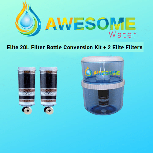 AWESOME WATER® FILTER - Elite Premium Filter, 2 Pack + Elite 20L Bottle Upgrade Kit