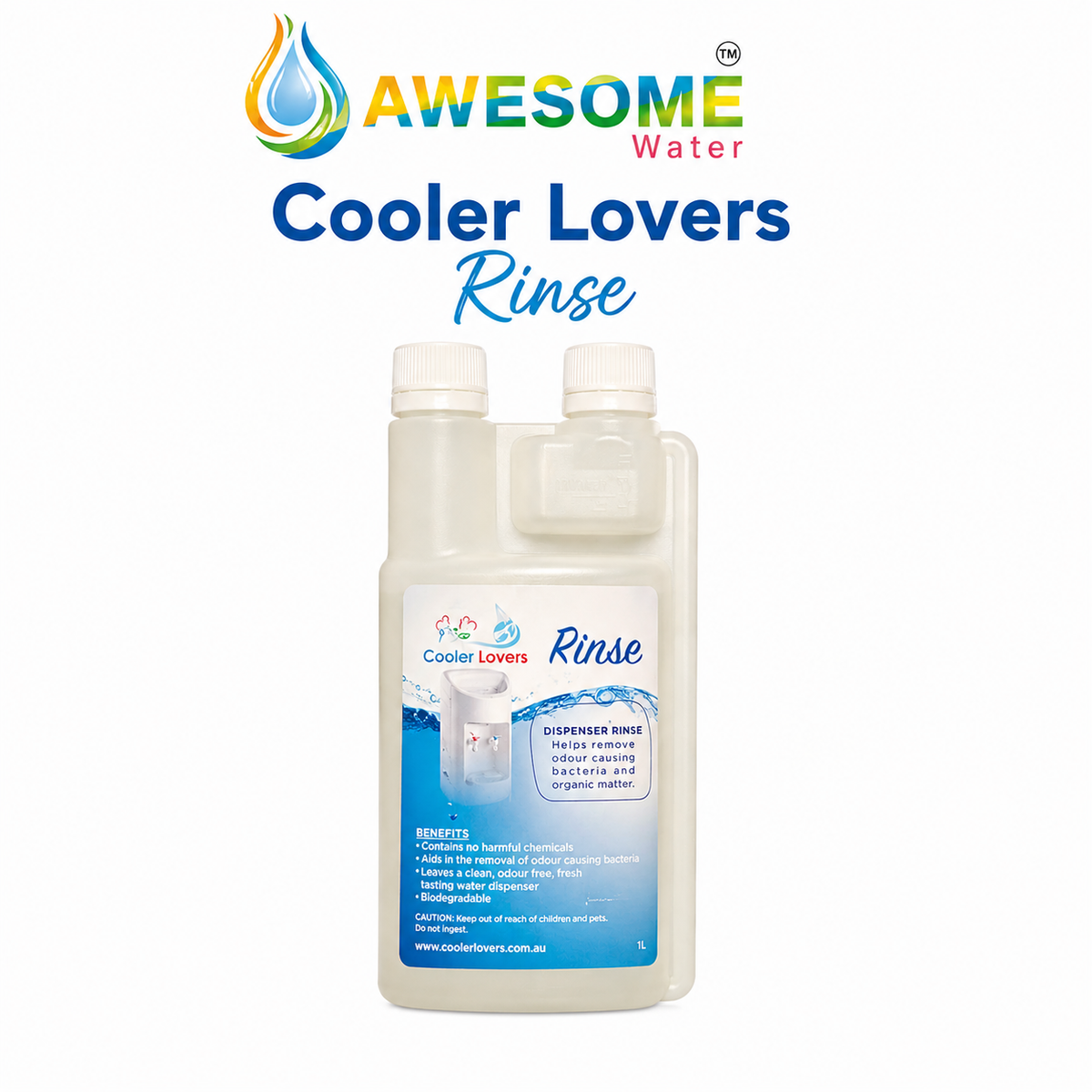 AWESOME WATER® - Stainless Steel Water Bottle with Rinse & Spray Bundle