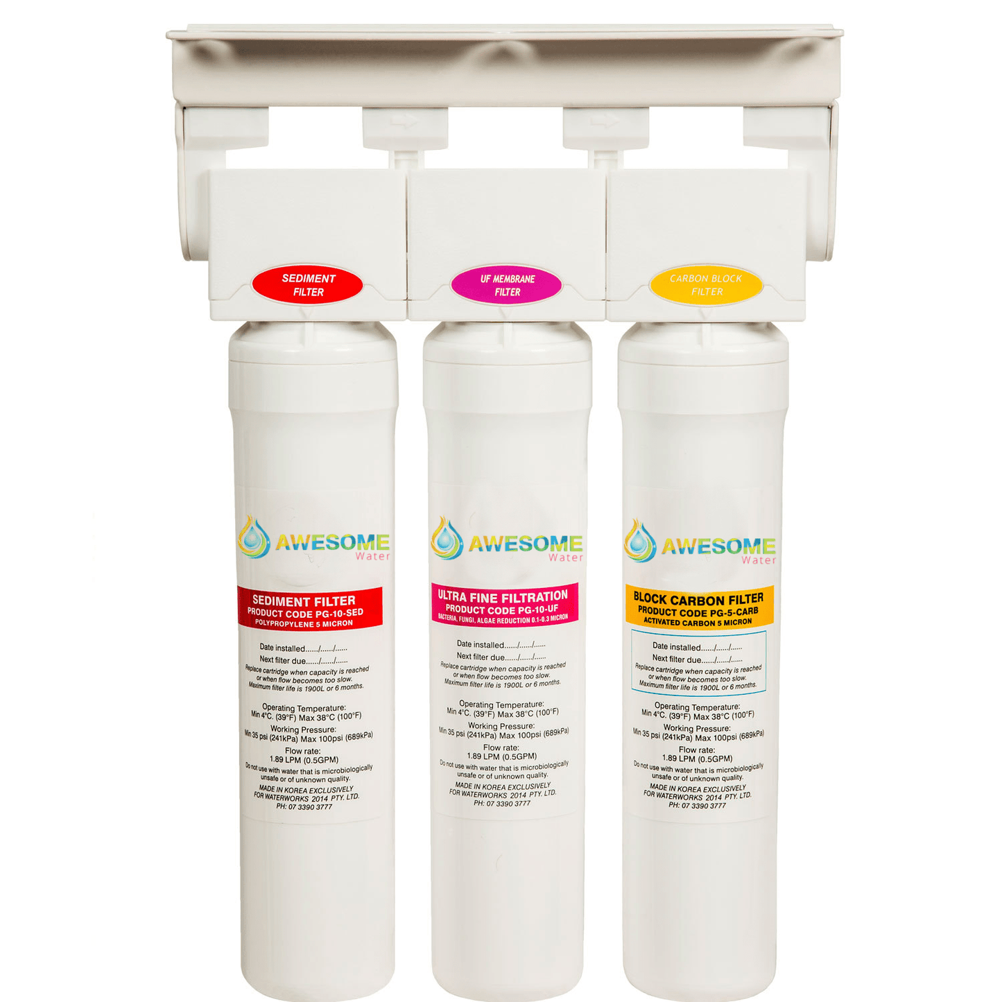 AWESOME WATER® - Swing & Twist Filtration System - Triple Head & Bracket - Awesome Water®