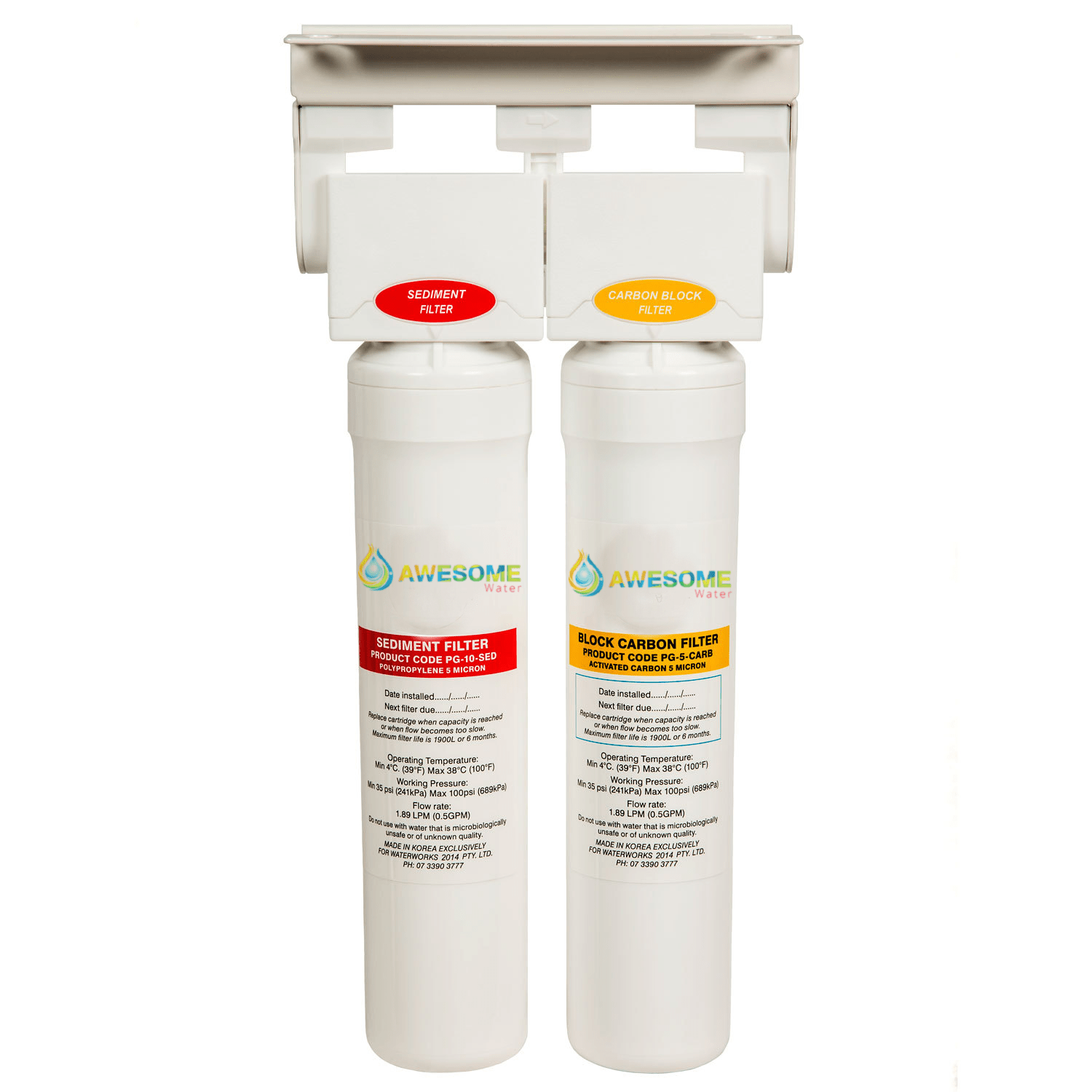 AWESOME WATER® - Swing & Twist Filtration System - Twin Head & Bracket - Awesome Water®