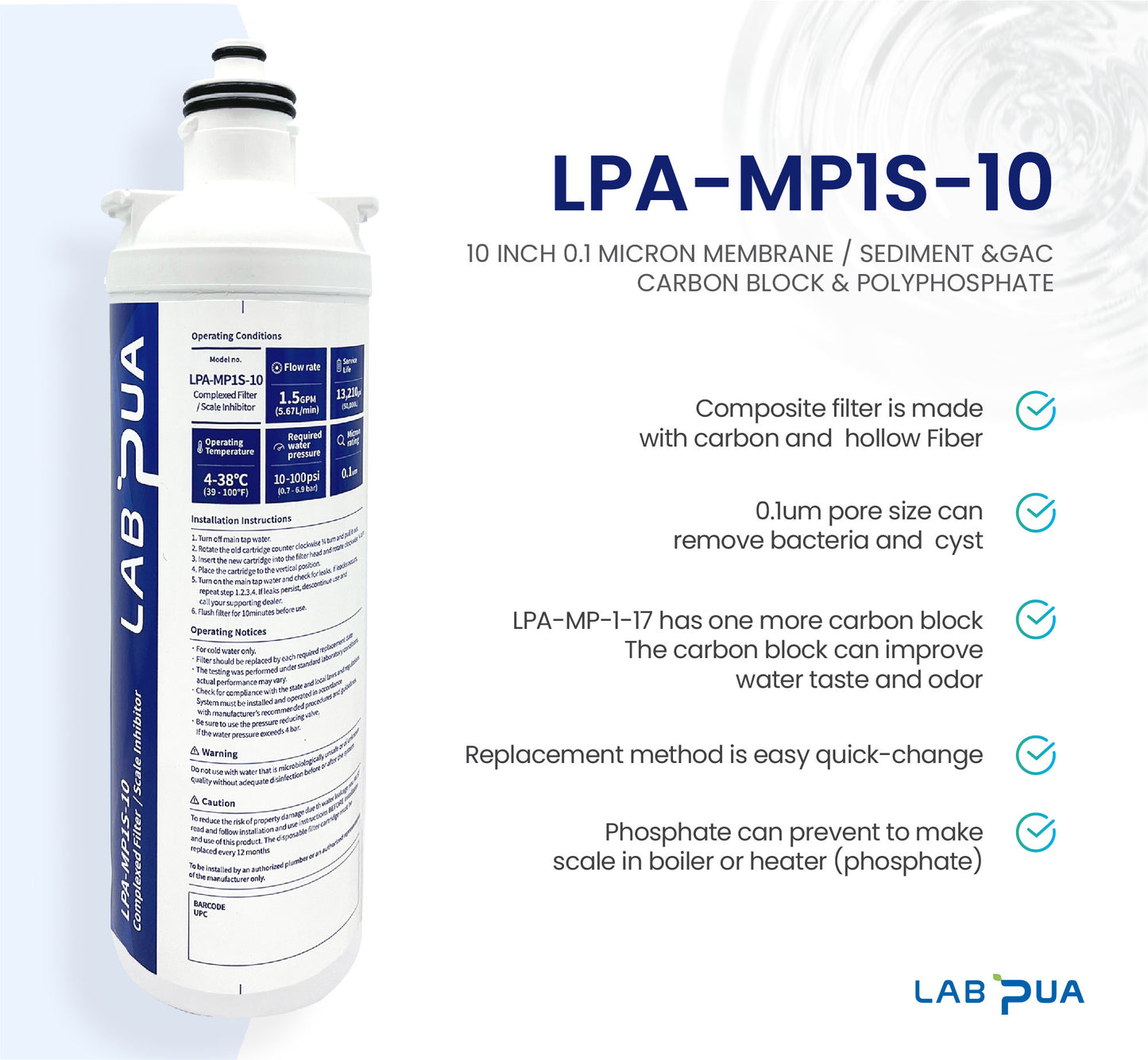 Lab Pua LPA-MP1S-10 Features