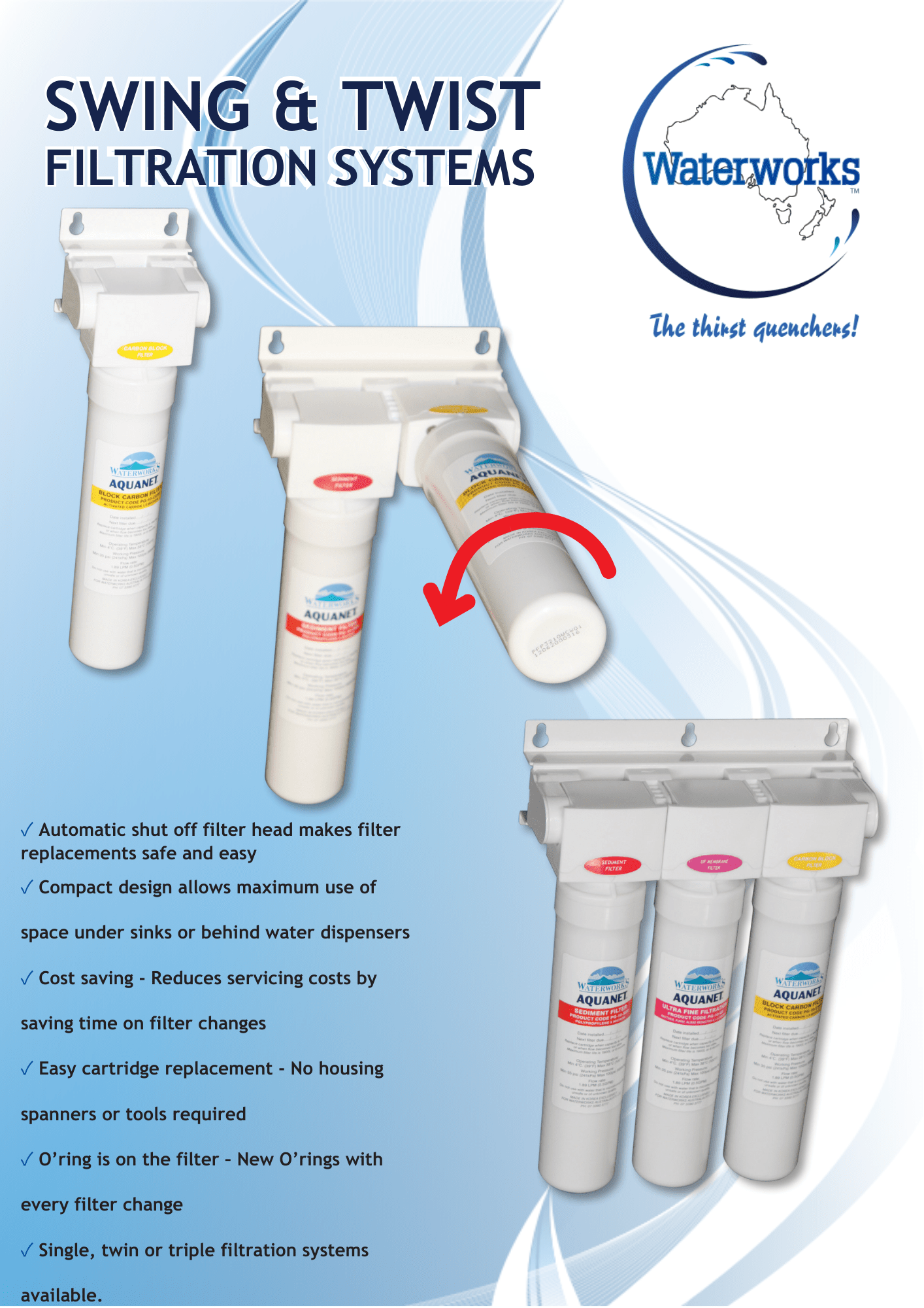 WATERWORKS™ - PNP (Swing & Twist) mains pressure filter - (replacement filter only)