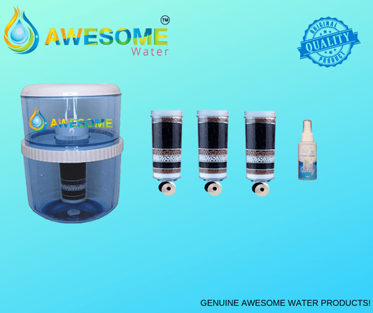 AWESOME WATER® FILTER - Elite Premium Filter, Buy 3 Bundle Pack + Elite 20L Bottle Upgrade Kit & COOLER LOVERS Cleaning Spray - Awesome Water®