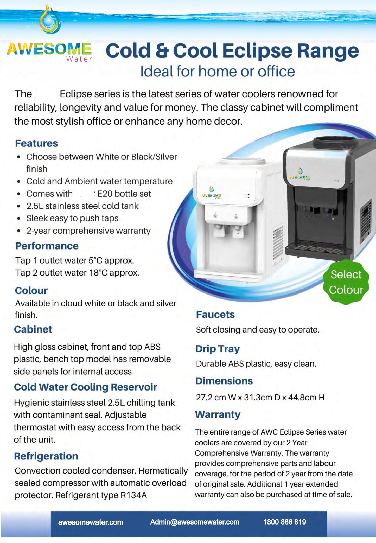 AWESOME WATER® - ECLIPSE - BENCH TOP WATER DISPENSER