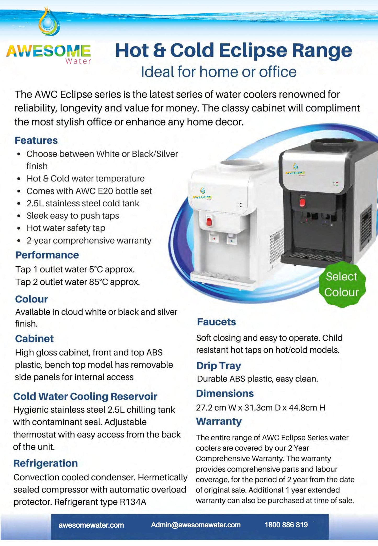 AWESOME WATER® - ECLIPSE - BENCH TOP WATER DISPENSER
