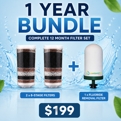 AWESOME WATER® - 1 Year Fluoride Filtration Bundle - Special Offer