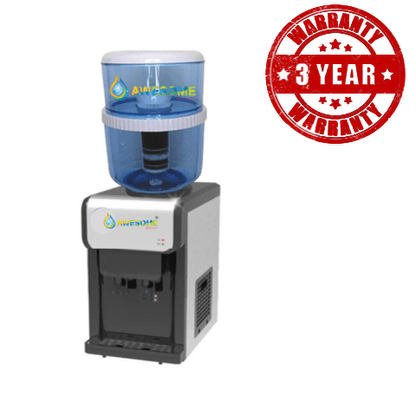 AWESOME WATER® - ECLIPSE ELITE - BLACK & SILVER - COLD & AMBIENT - BENCH TOP WATER DISPENSER