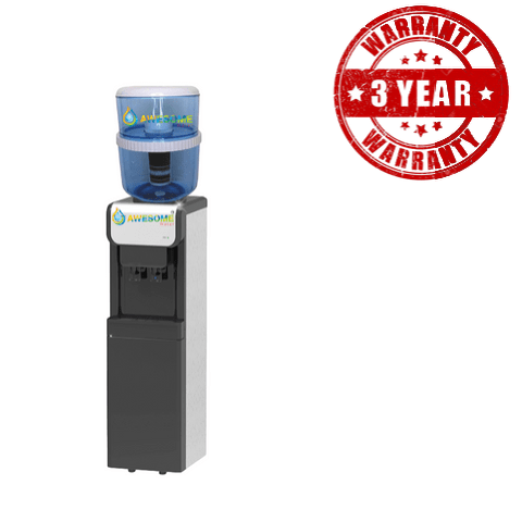 AWESOME WATER® - ECLIPSE ELITE - BLACK & SILVER - COLD & AMBIENT - FLOOR STANDING WATER DISPENSER - Awesome Water®