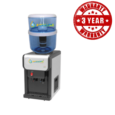 AWESOME WATER® - ECLIPSE ELITE - BLACK & SILVER - HOT & COLD - BENCH TOP WATER DISPENSER