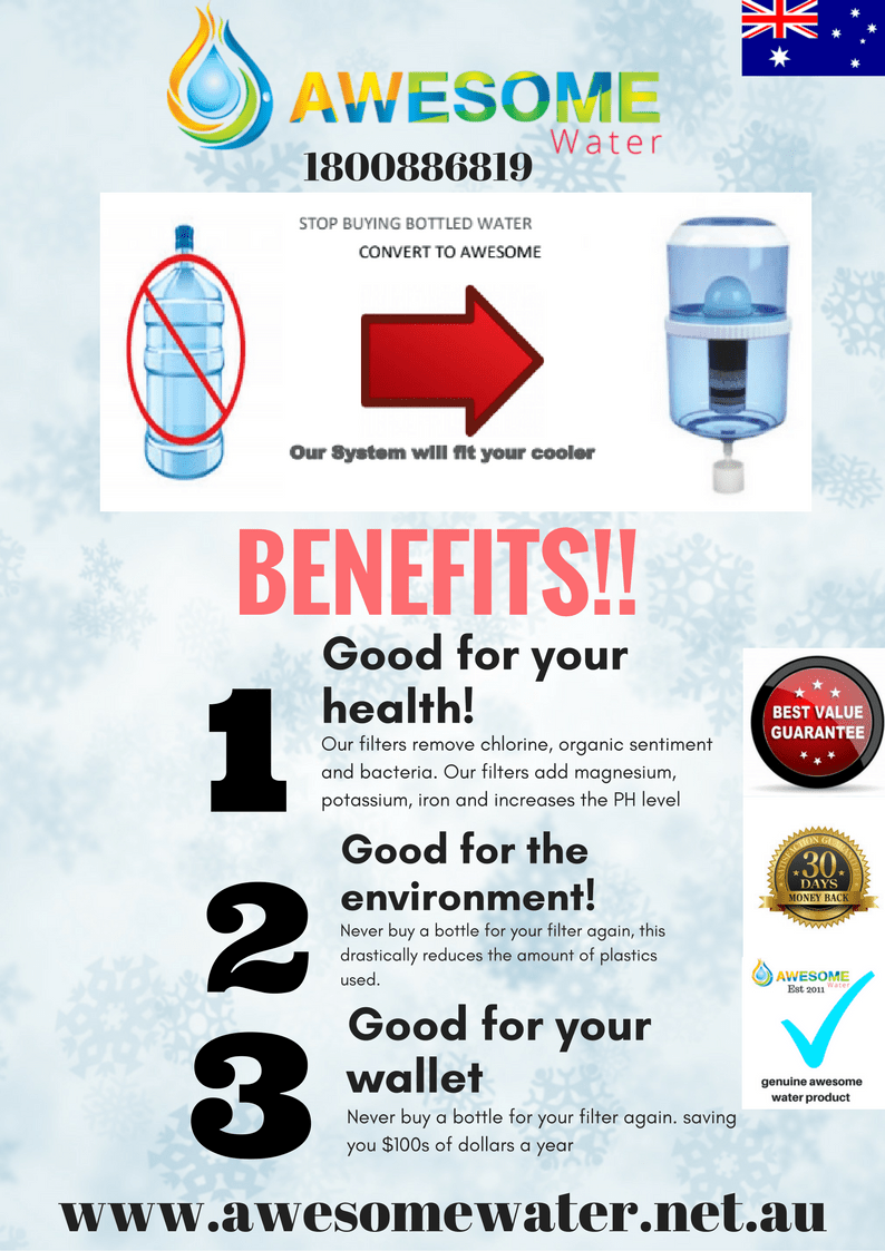 AWESOME WATER® - ECLIPSE ELITE - WHITE - COLD & AMBIENT - FREE STANDING WATER DISPENSER