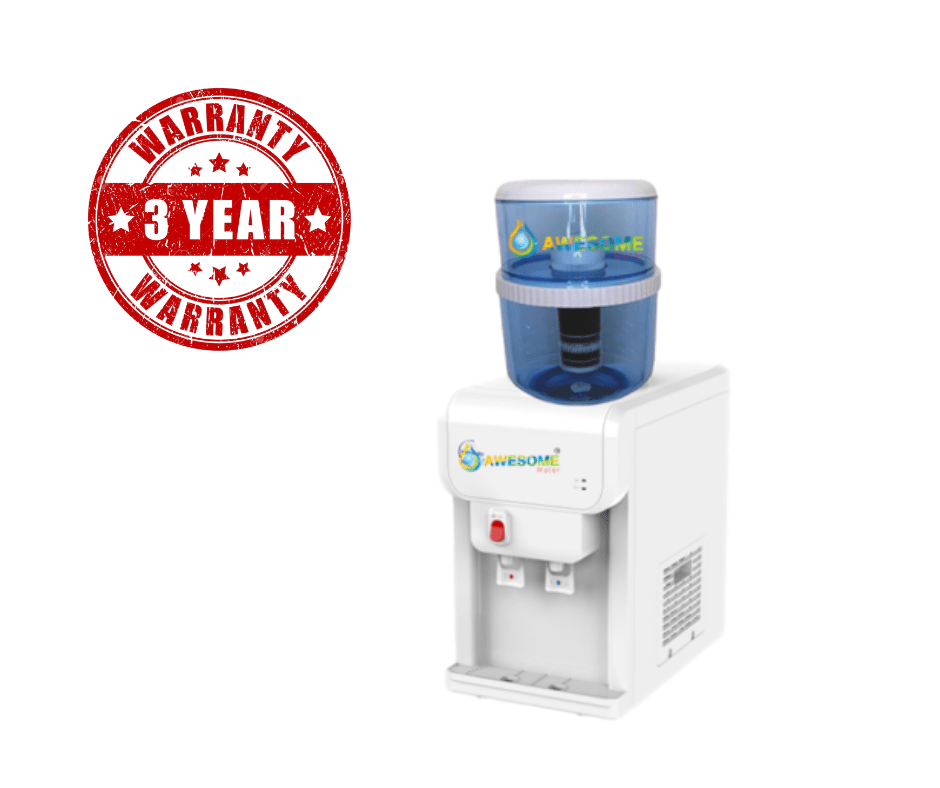 AWESOME WATER® - ECLIPSE ELITE - WHITE - HOT & COLD - BENCH TOP WATER DISPENSER