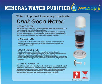 Awesome Water® - 14L Benchtop 8 Stage Water Filter Purifier Carbon Stone Ceramic Dispenser - Awesome Water