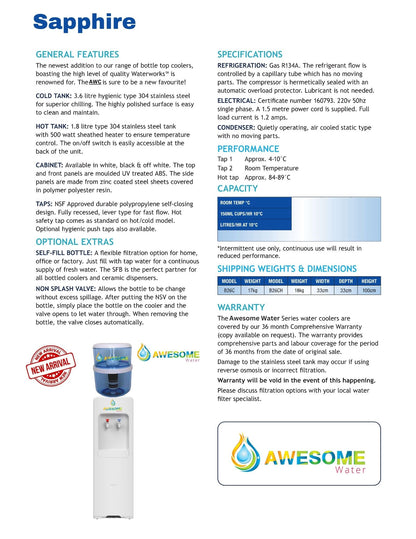 NEW 2023!!! - AWESOME WATER® - SAPPHIRE - FLOOR STANDING WATER DISPENSER - Awesome Water