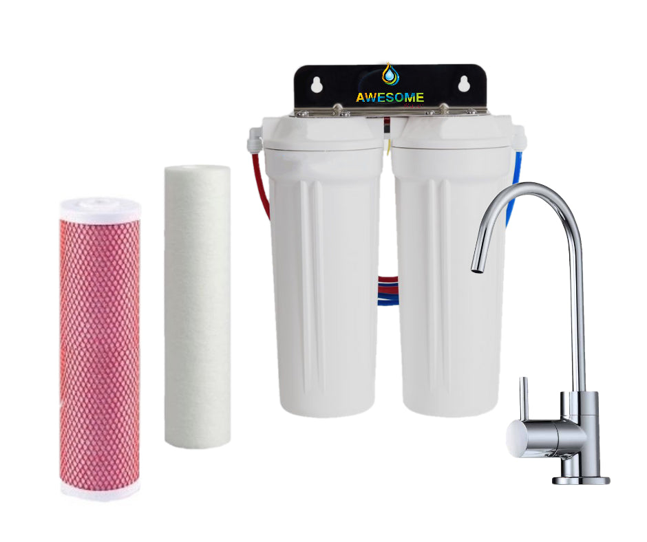 Awesome Twin Under Sink Filtration - Sediment & Aragon Filters - Awesome Water
