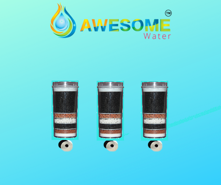 AWESOME WATER FILTER - 7 Stage Filter - Standard, 2 Pack + Free Sanitizer Spray - Awesome Water