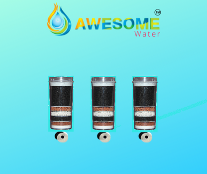 AWESOME WATER FILTER - 7 Stage Filter - Standard, 2 Pack + Free Sanitizer Spray - Awesome Water
