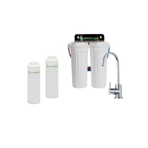 AWESOME WATER - Twin Under Sink Filtration - Sediment & Carbon Filters - Awesome Water