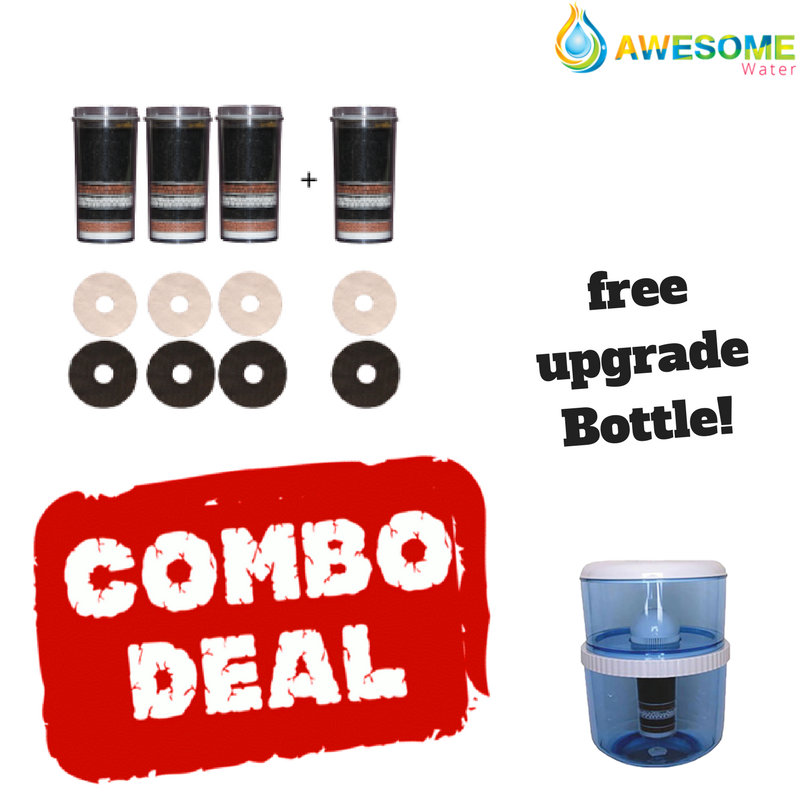 AWESOME WATER FILTERS 8 Stage Filter - Premium, Buy 4 Bundle Pack + 20L Bottle Upgrade Kit & Free Delivery - Awesome Water